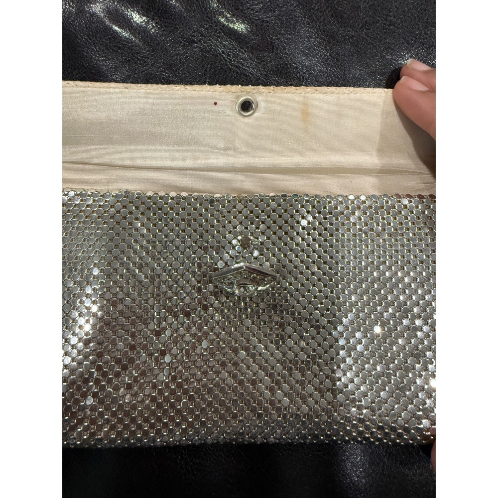 Whiting Davis Art Deco Mesh Evening Clutch Bag Sparkle‎ Rhinestone Closure - Picture 4 of 8